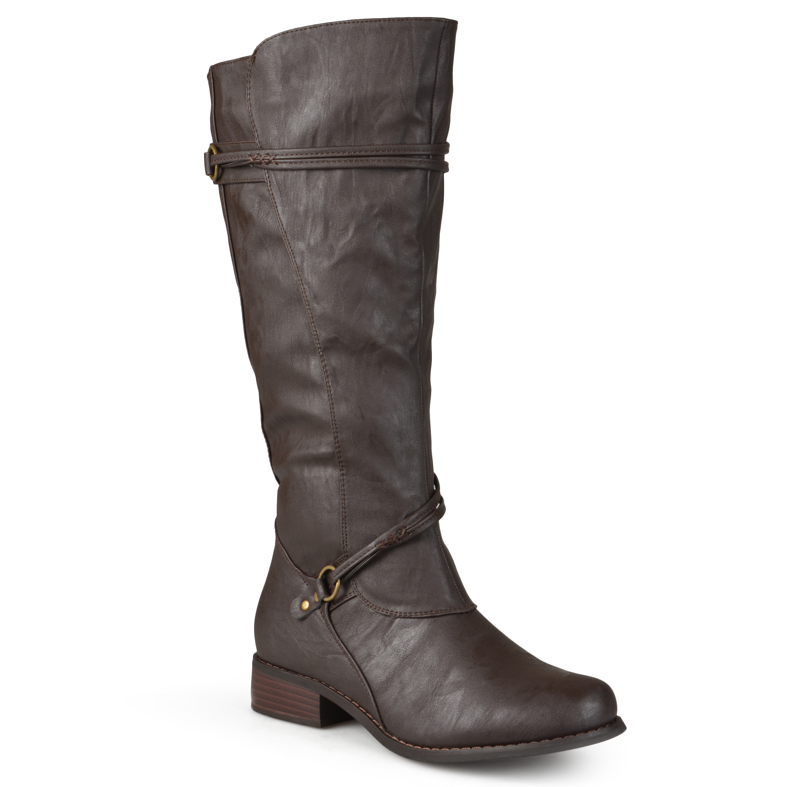 Journee Collection Womens Wide and Extra Wide-Calf Ankle Strap Knee-High Boots | eBay