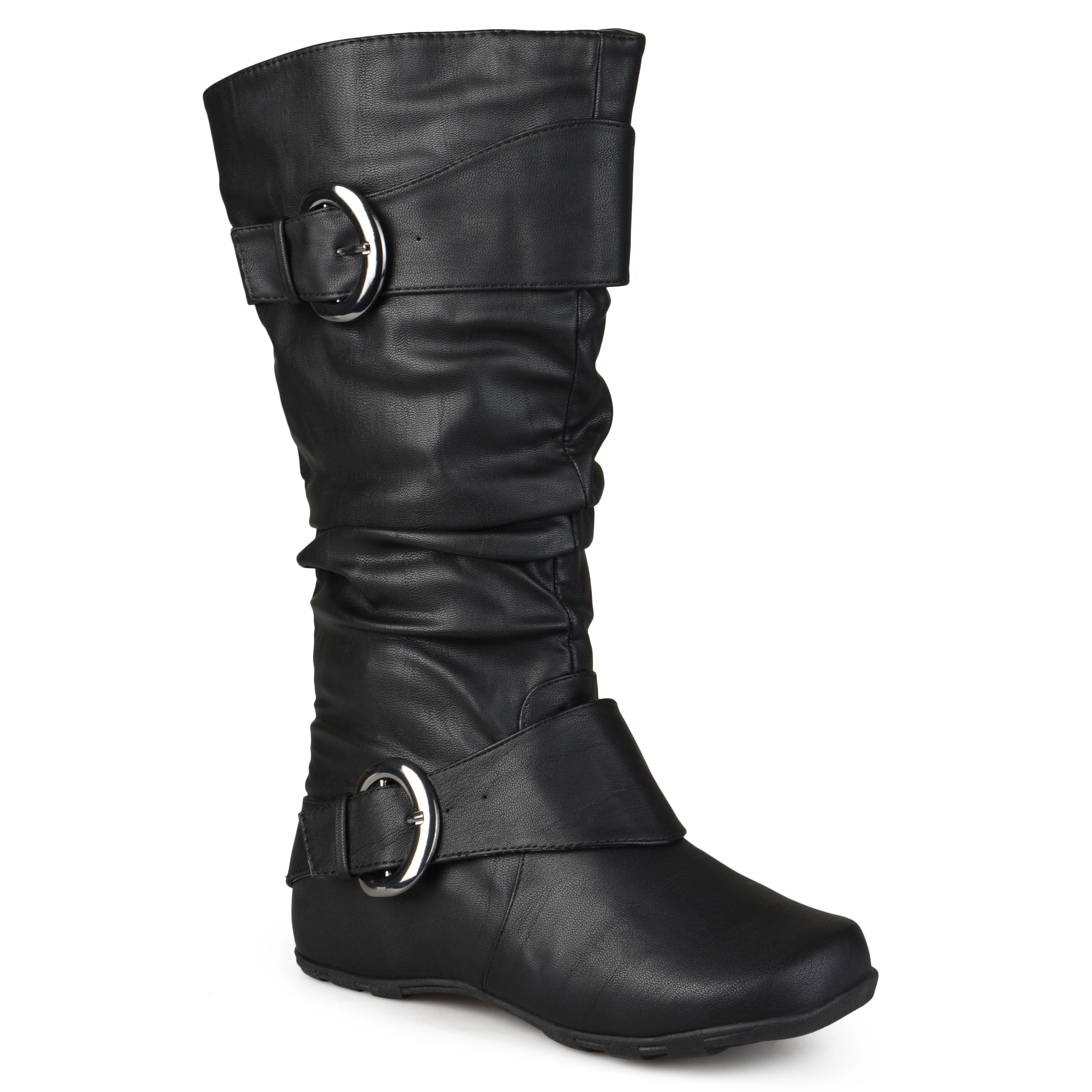Journee Collection Womens Wide Calf Slouchy Buckle Detail Boots | eBay