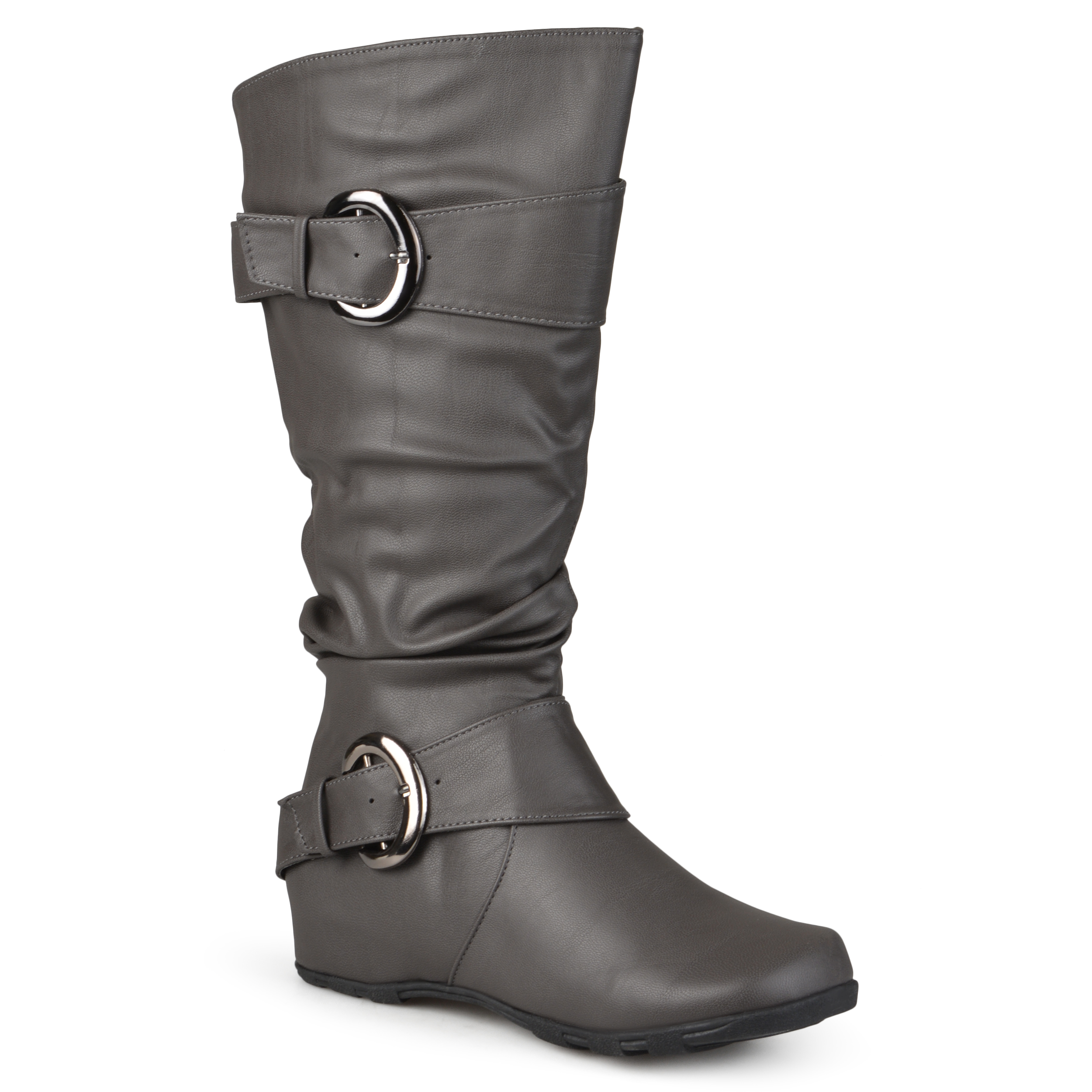 Journee Collection Womens Wide Calf Slouchy Buckle Detail Boots Ebay